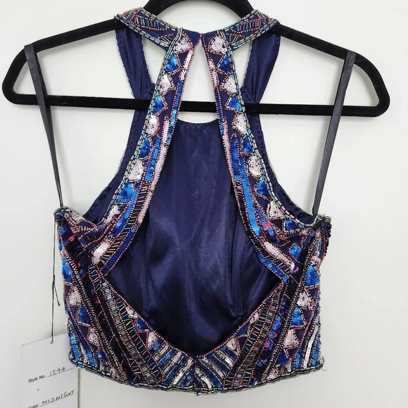 Primavera Prom Dress Size 10 NWT 2-Piece Beaded Style 1594 Midnight Couture - Picture 12 of 16